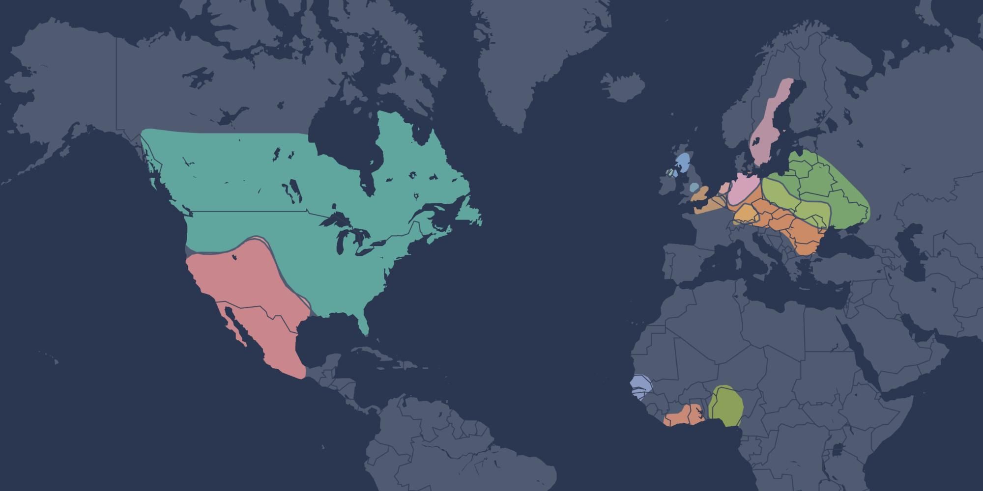 My 2025 DNA map showing US/Canada/Mexico Indigenous, European Jewish, and African DNA