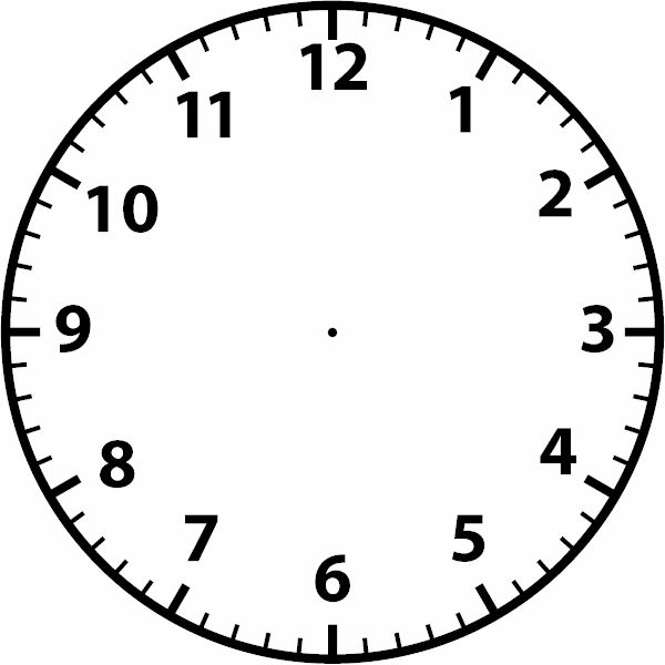Picture of an analog clock with no hands