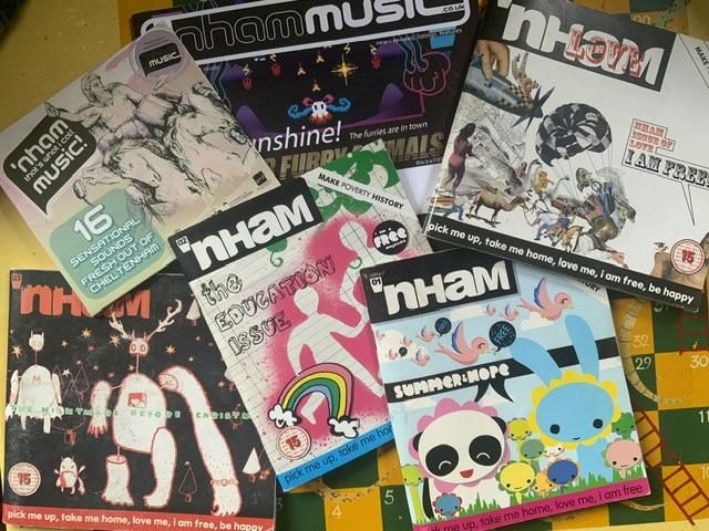 Some issues of the first iteration of NHAM magazine, physical magazines promoting music, now 20 years old.