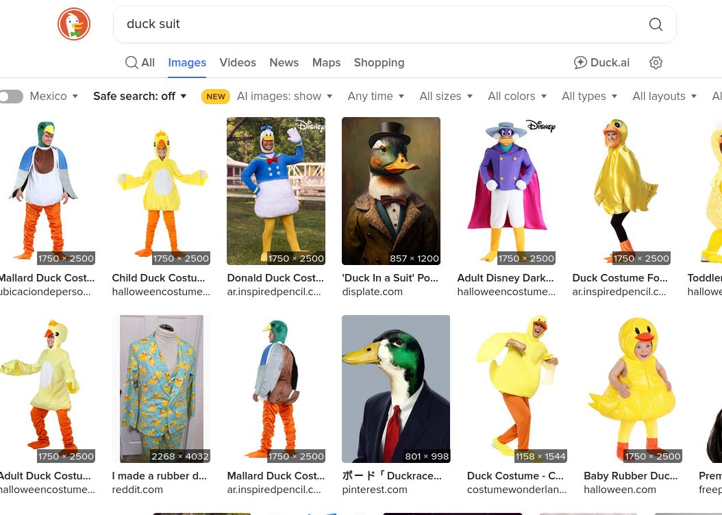 People in duck suits