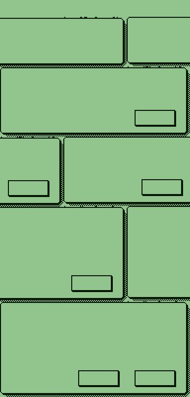 Bitmaps for the pop-up windows, as stored in the ROM (sometimes mis-aligned)