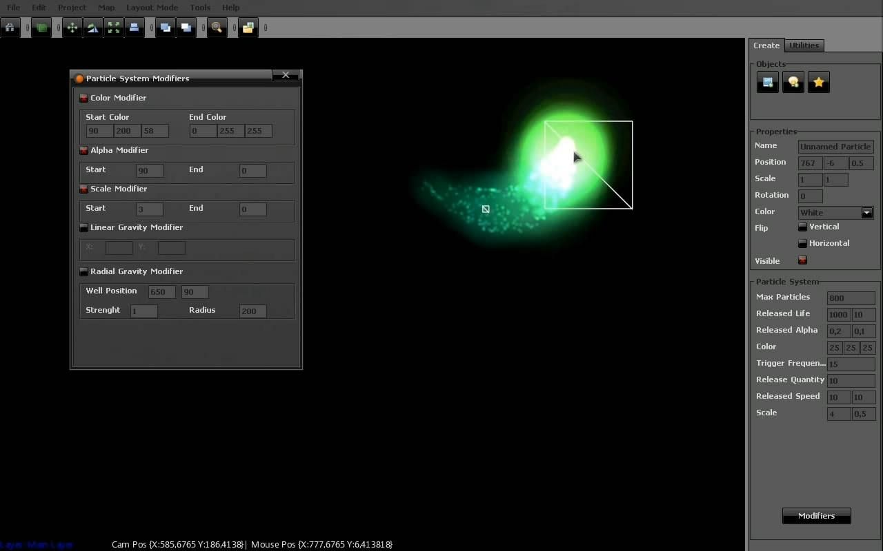 A custom particle System editor made for a game