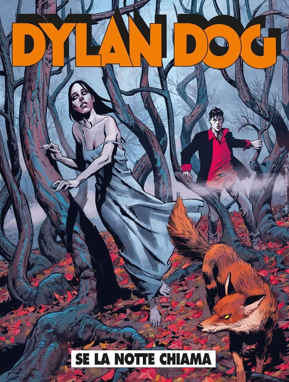 Nell'immagine, la copertina del numero 465 di Dylan Dog "Se la notte chiama".