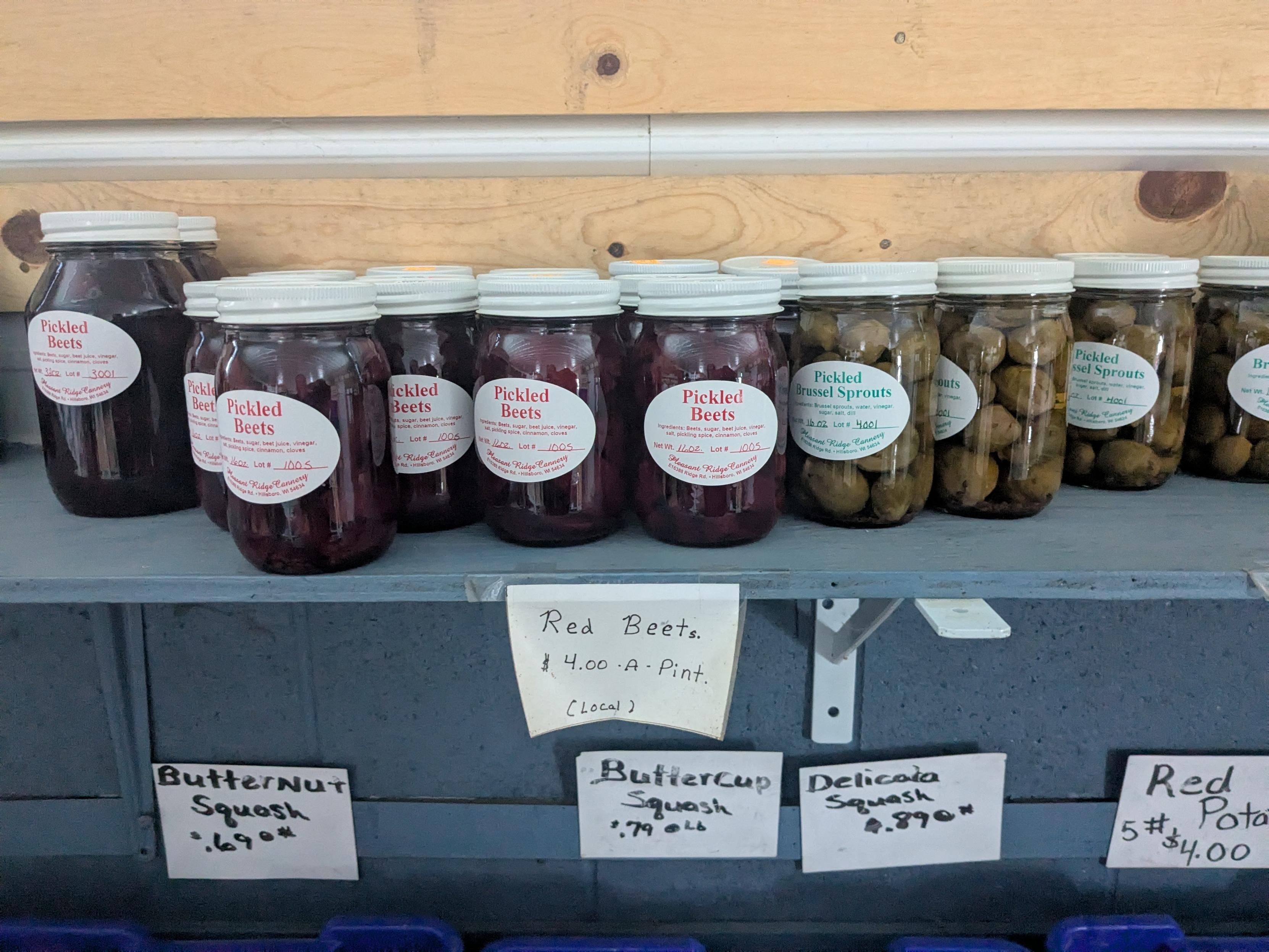 Pickeled beets and Brussel sprouts 