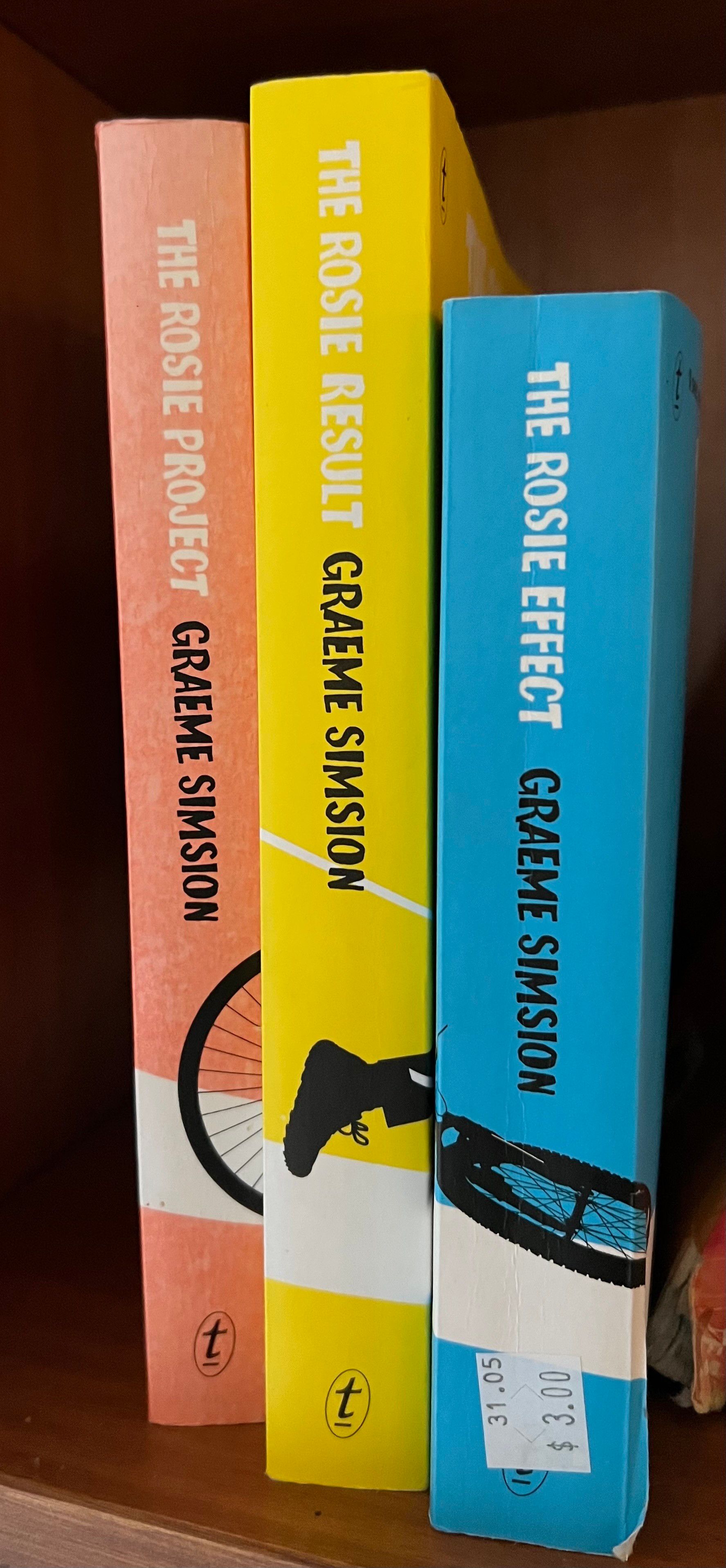 The books of the “Rosie” series by Graeme Simsion in two different sizes