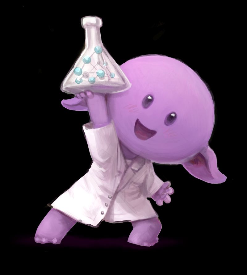 The Spritely Goblins mascot holding up a flask (the Spritely Institute logo)