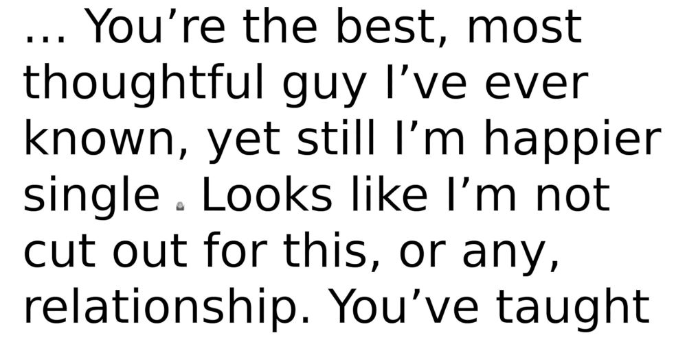 Text with a tiny emoji, the size of a full stop.