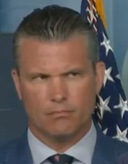 Pete Hegsesth scowling.