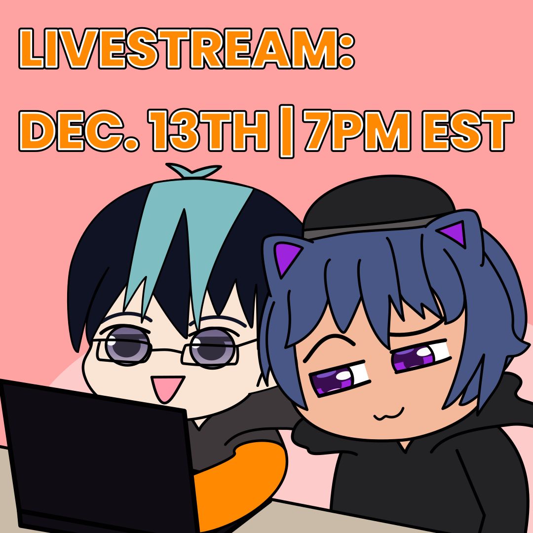 Me and KyloNeko looking over a laptop.