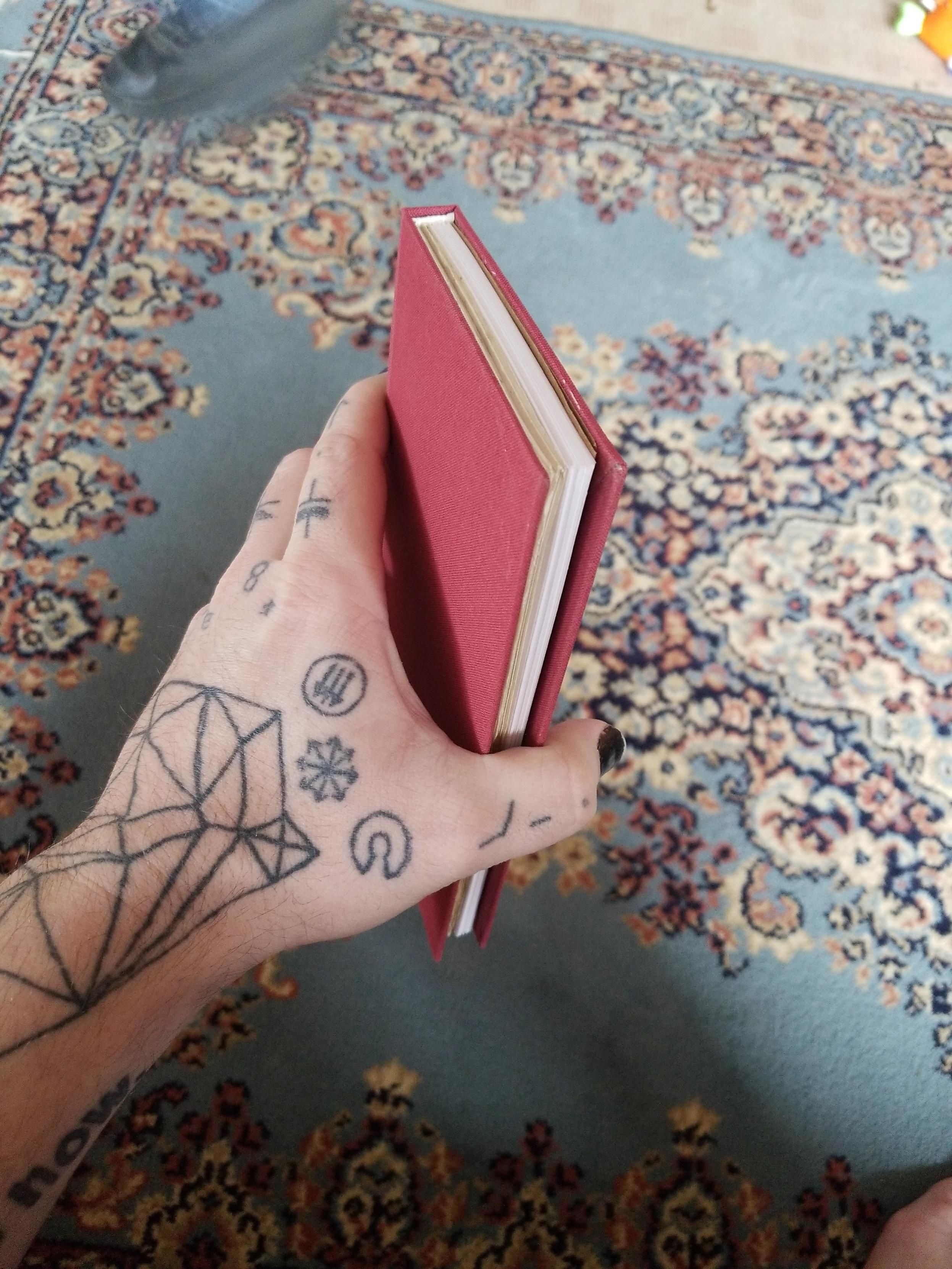 The finished journal with red canvas cover