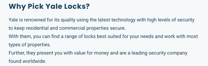 An add on a locksmith site suggests buying a "yale" lock but their headline is "Why Pick Yale Locks" rather than "Why choose yale locks,"  Kind of suggests a whole different activity. 

Additional text is just marketing yadda yadda below that headline.