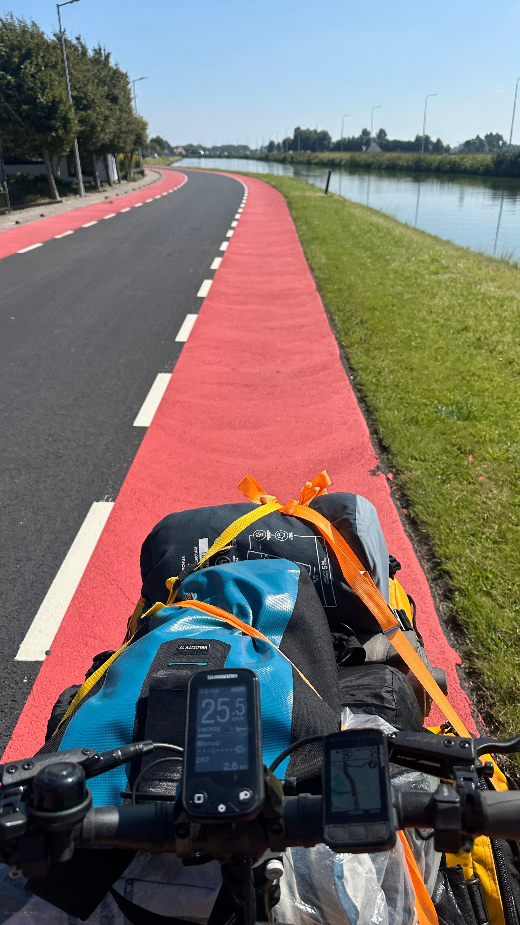 Bike path along a canal
