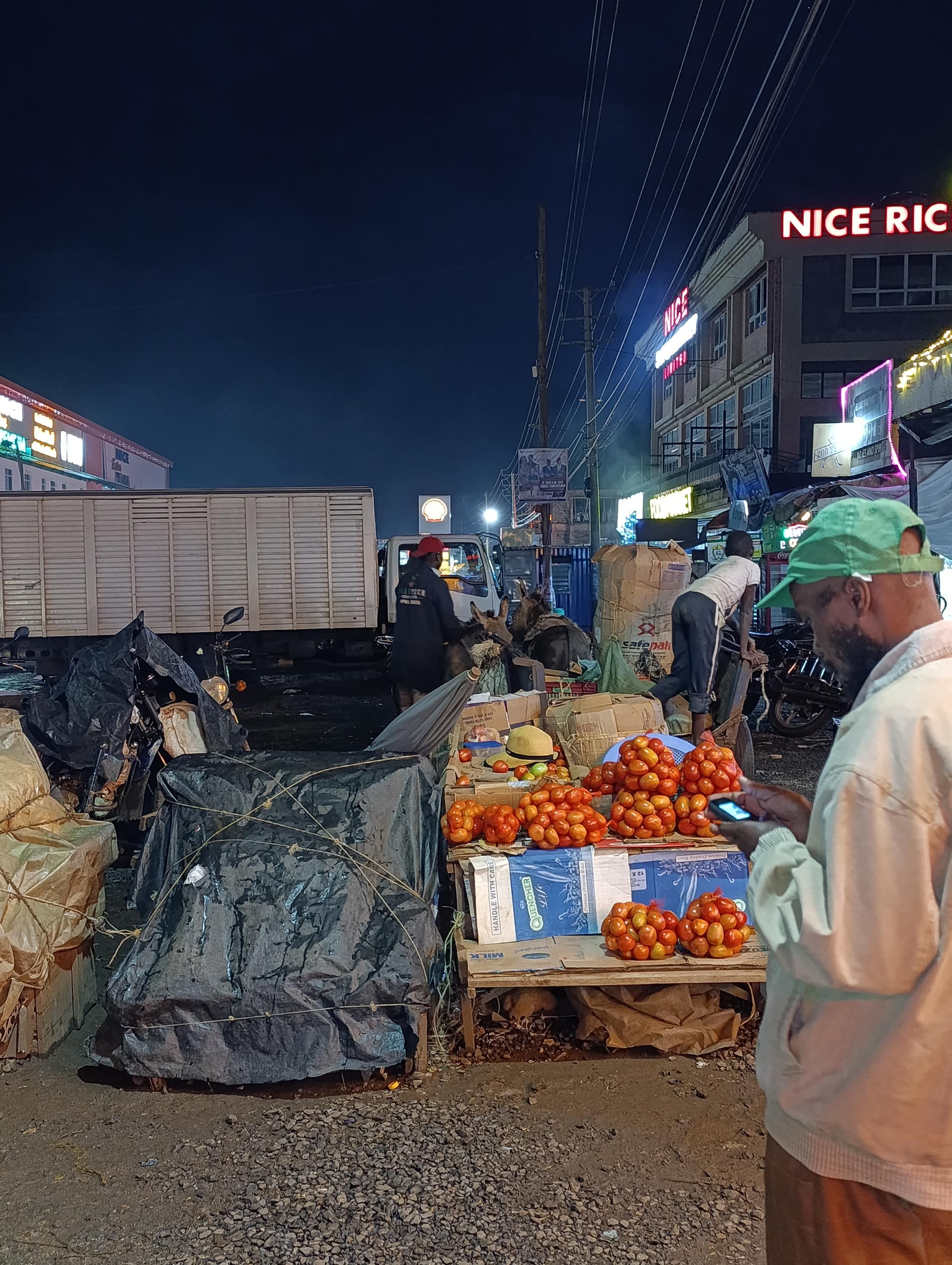 Businesses of at night in Mwea town 
