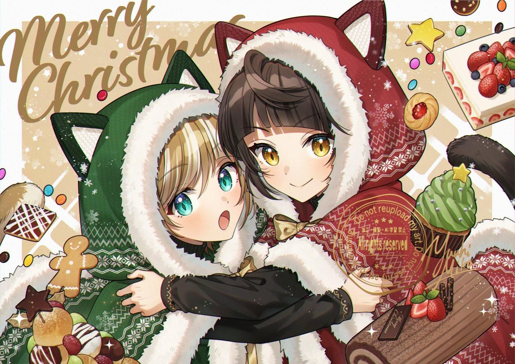 Two Christmas catboys