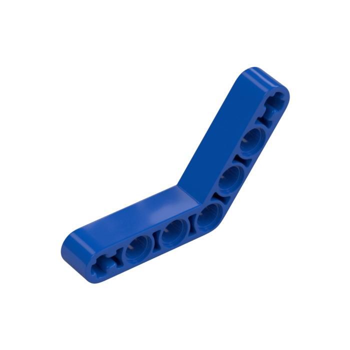 A blue Technic beam bent at an angle of approximately 53 degrees.