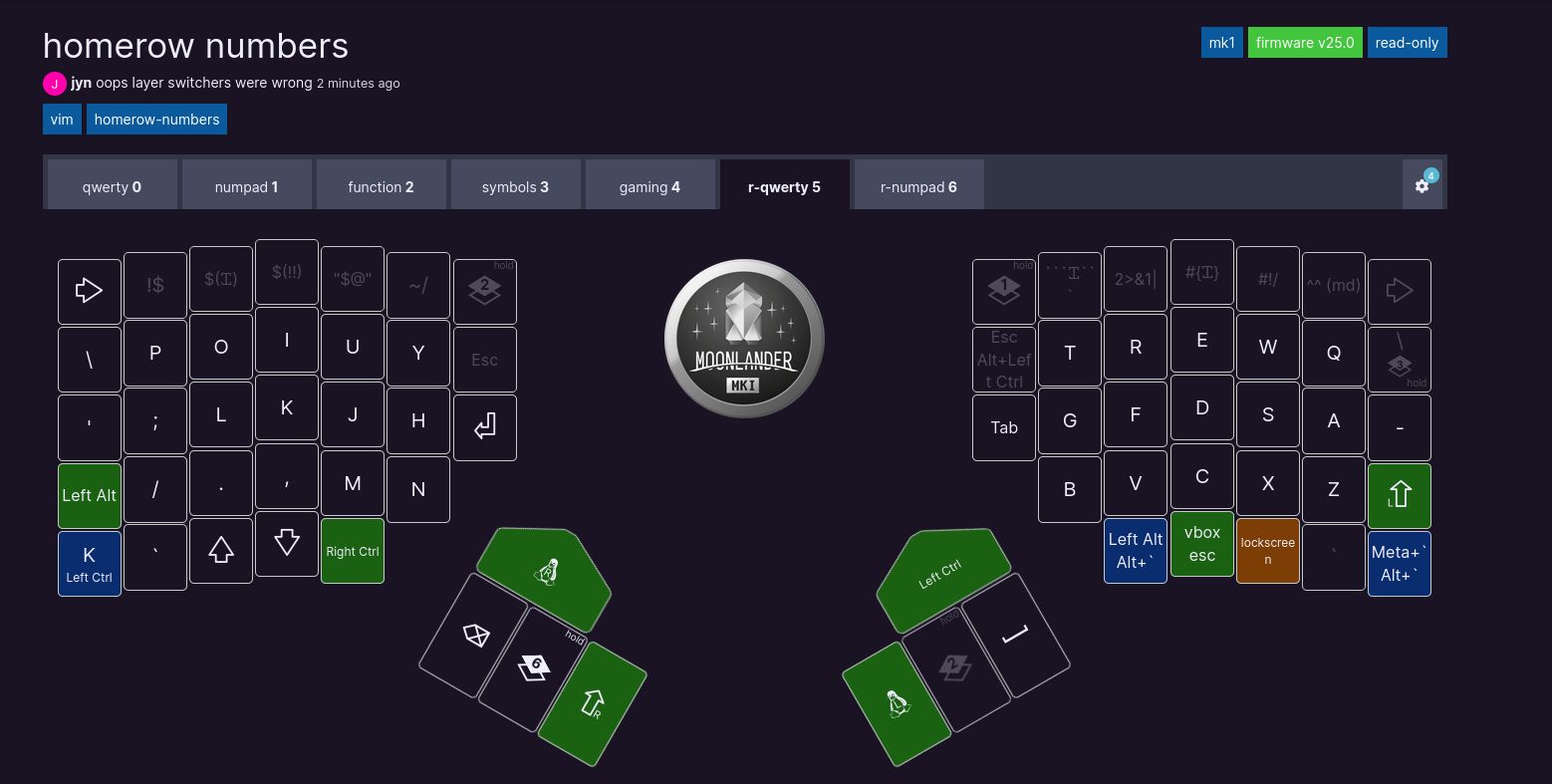 layer 5 on a moonlander. it's QWERTY, but a mirror image swap.
