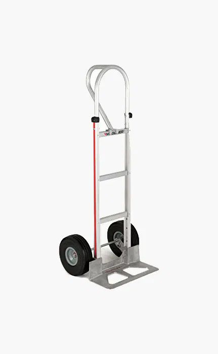 a two wheeled, hand operated dolly, used for moving large boxes and such