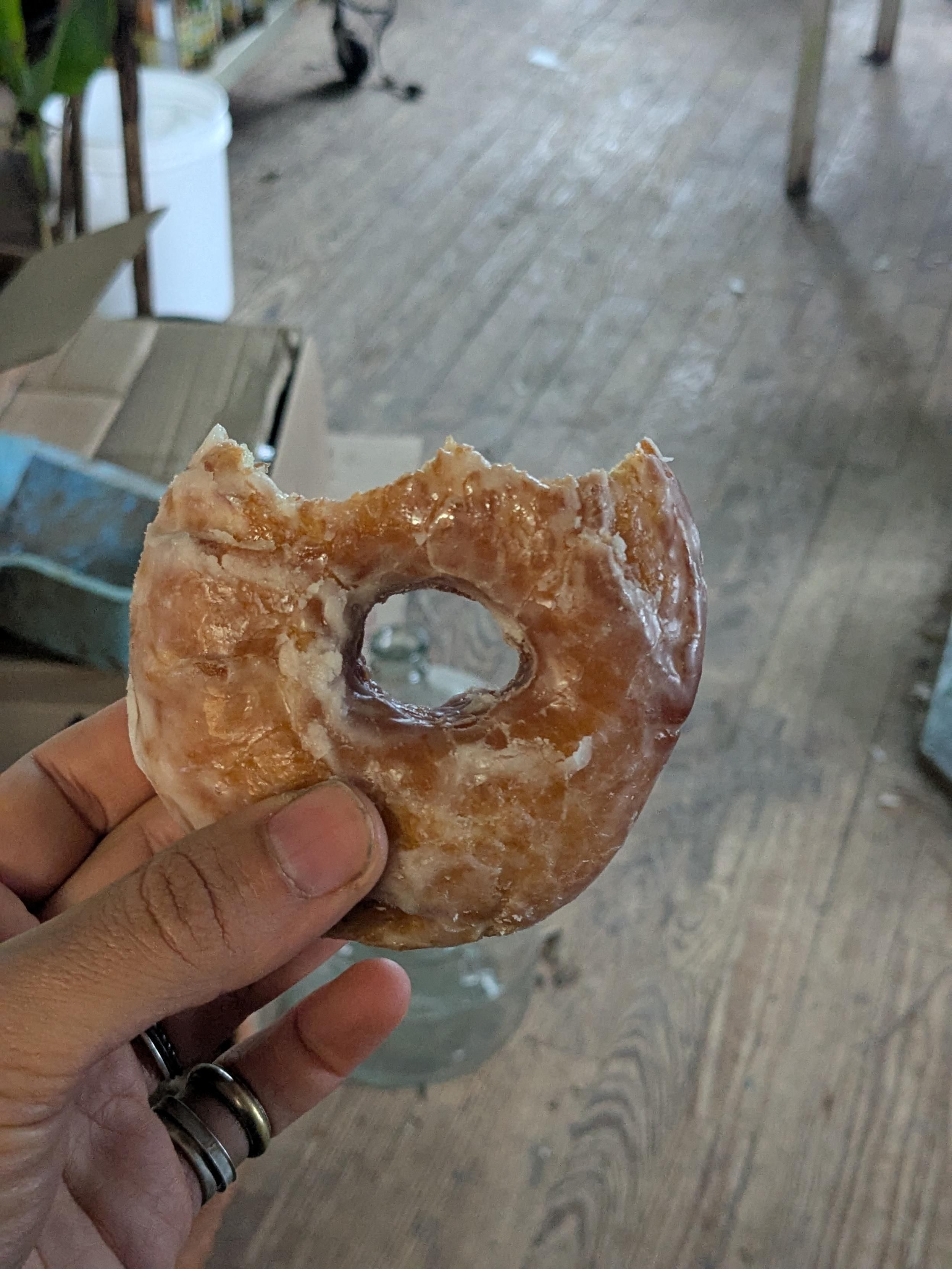 An Amish donut after I had two bites of it 