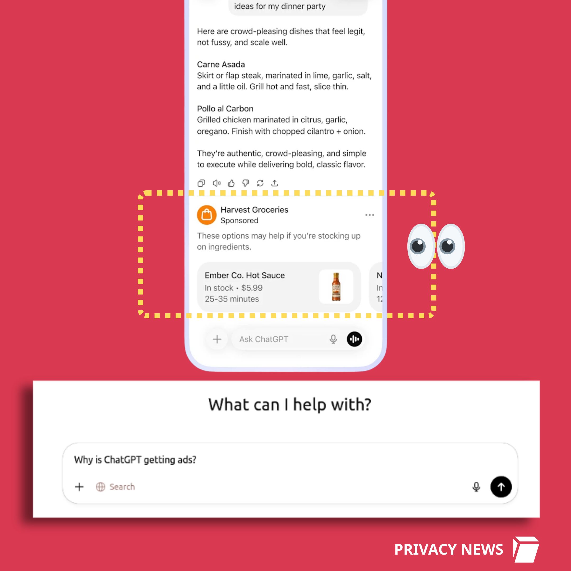 Preview of an ad in ChatGPT