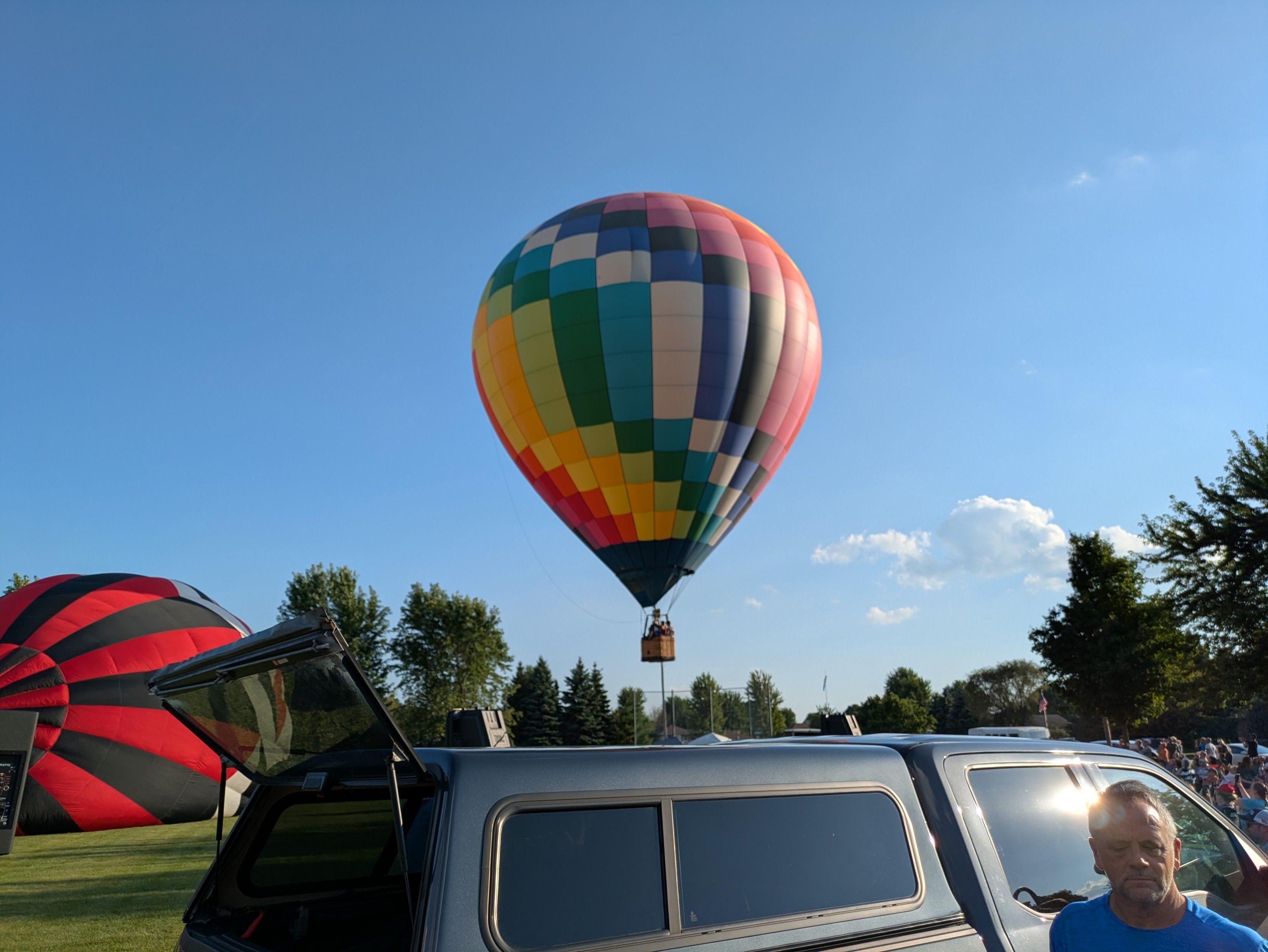 Hot air balloon taking off