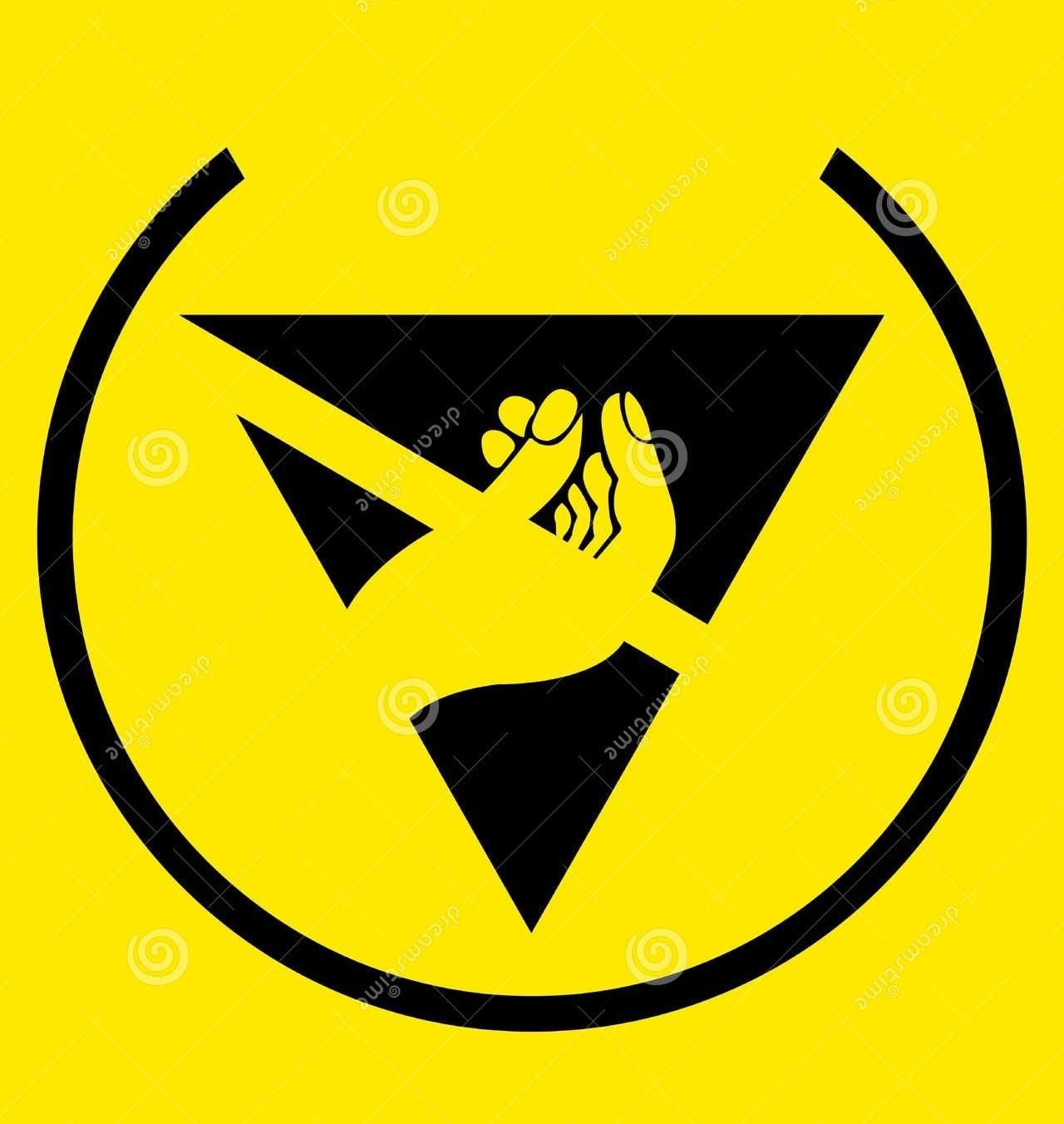 The ESD sign but upside down, so rather than picking something up, it looks like an "italian hand gesture"