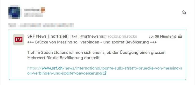 Darstellung des gleichen Quote Post auf einen Fedi-Server