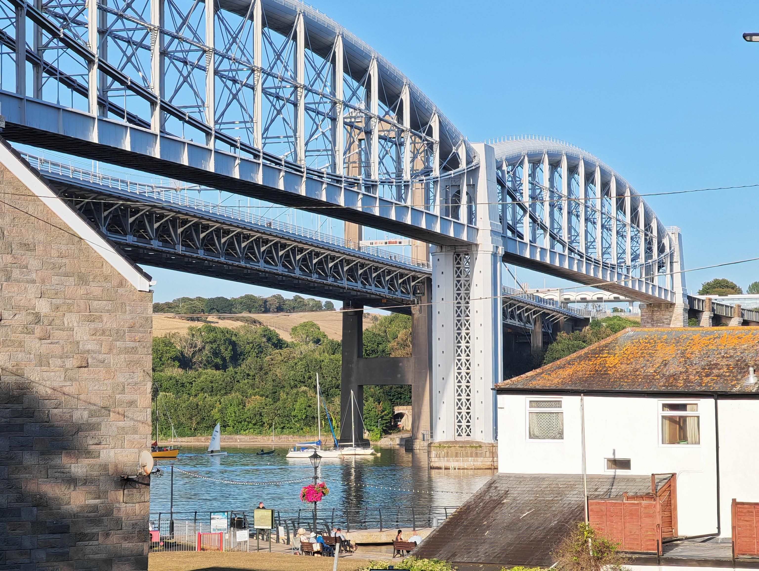 A cropped view of the Tamar bridge, across the Tamar estuary