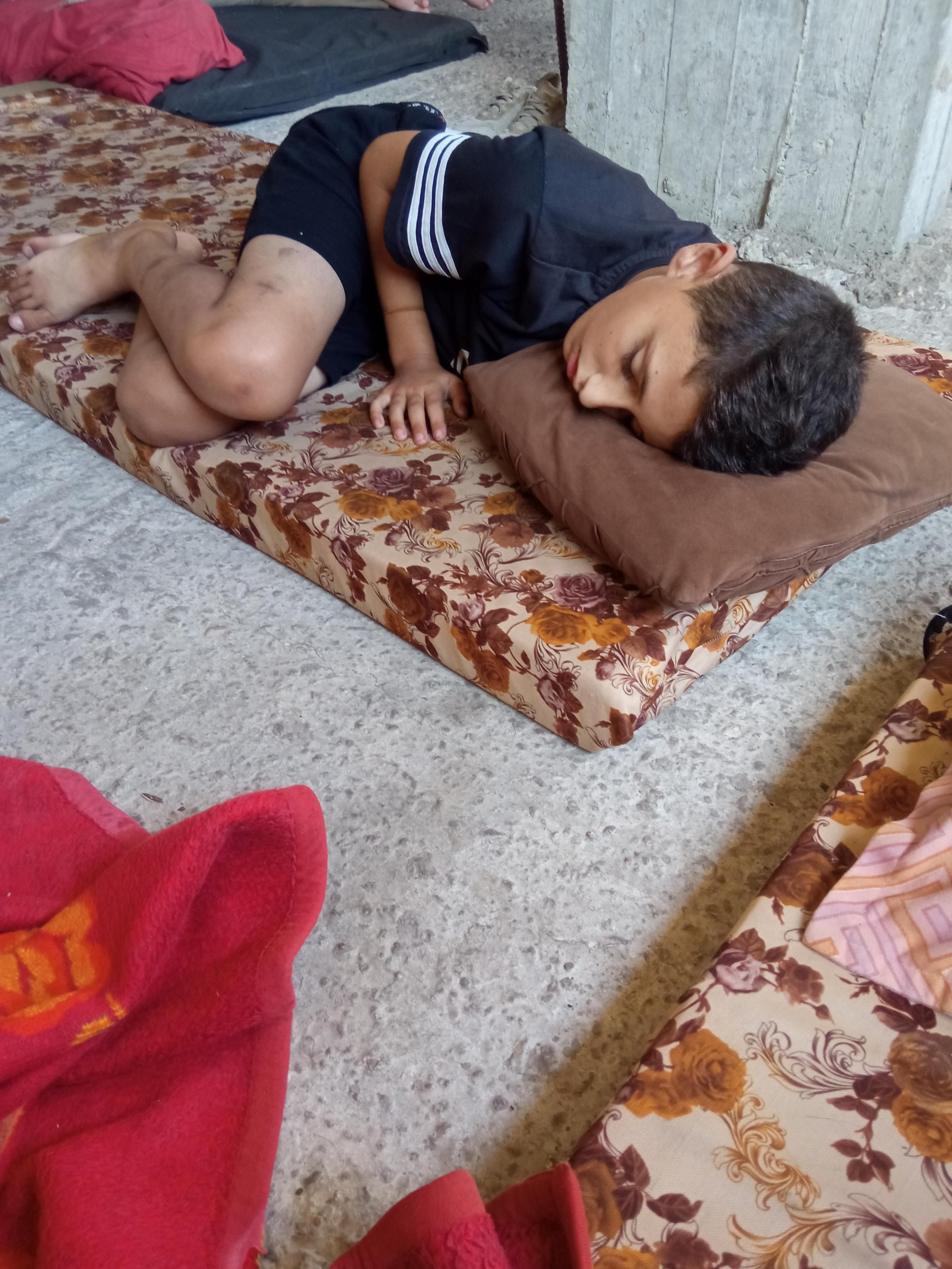 Adam, my son , sleeping without a blanket