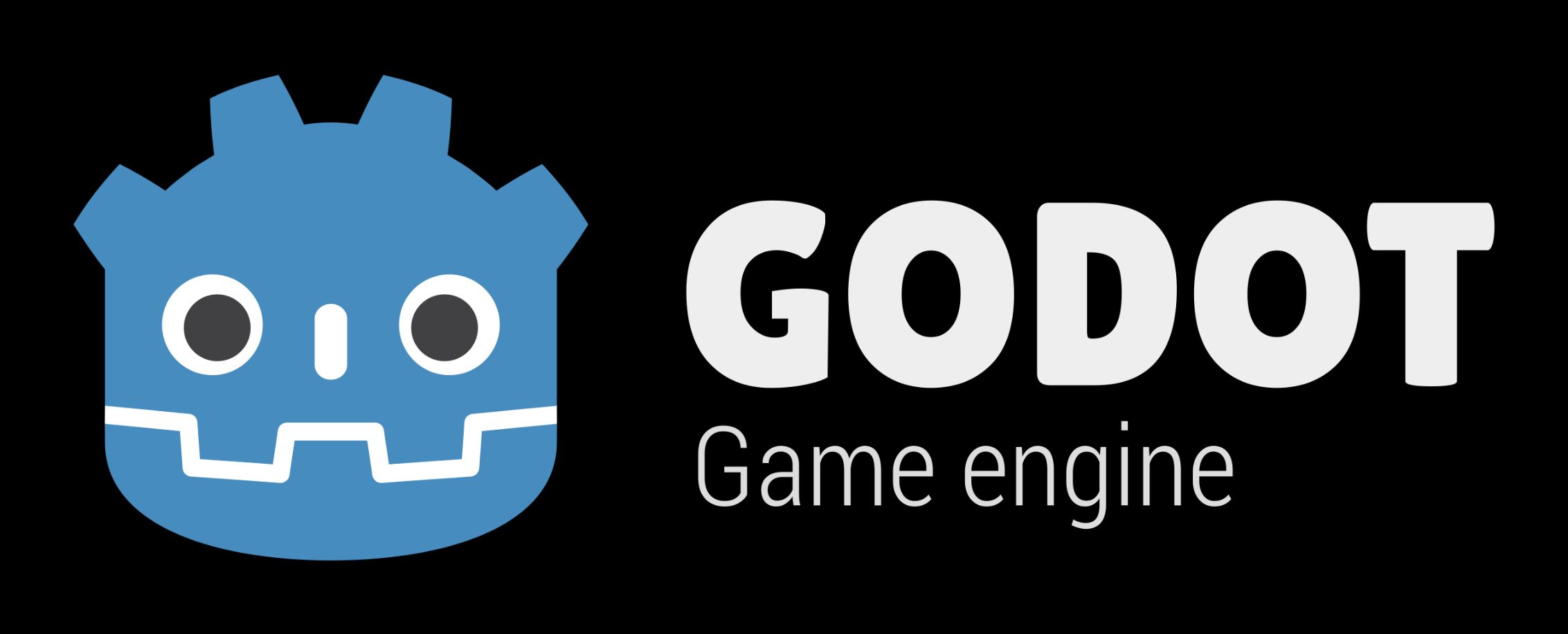 The Godot logo with the words Godot - Game engine next to it.