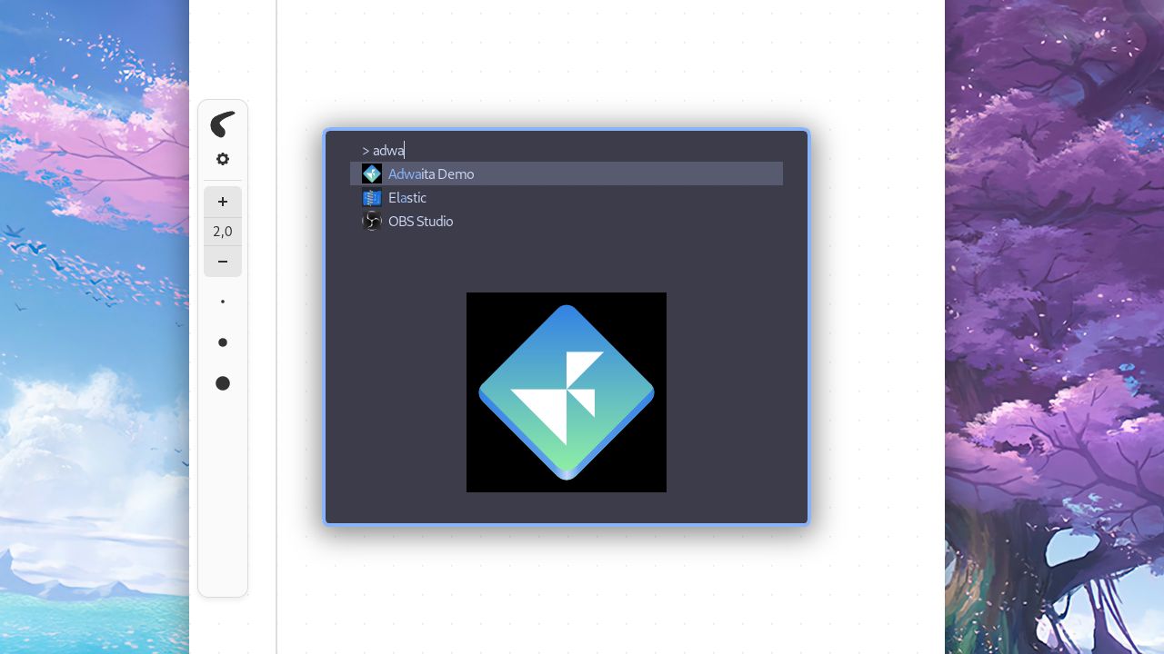 Fuzzel in niri showing with shadows.