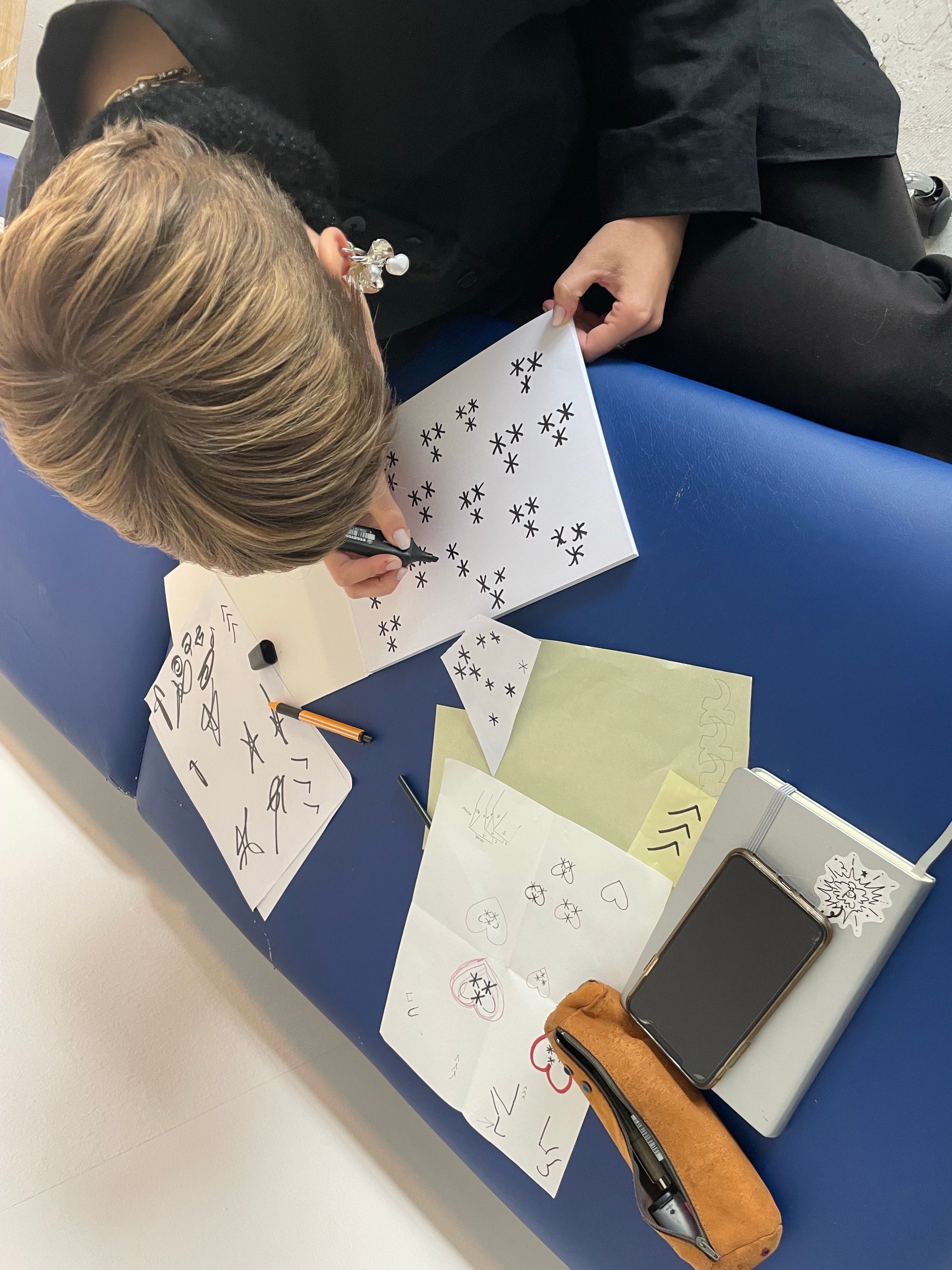 Feline sketching multiple asterisms